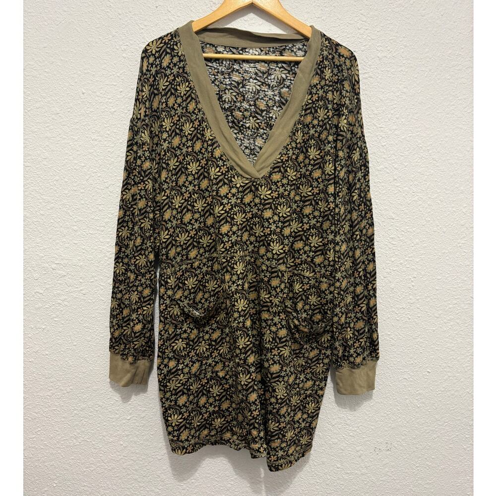 Natural Life Floral Tunic Dress Sweater Cotton Boho Oversized Lightweight - Picture 2 of 5